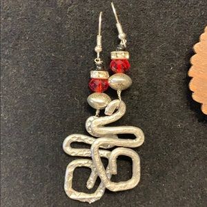 Handmade earrings made from natural materials.